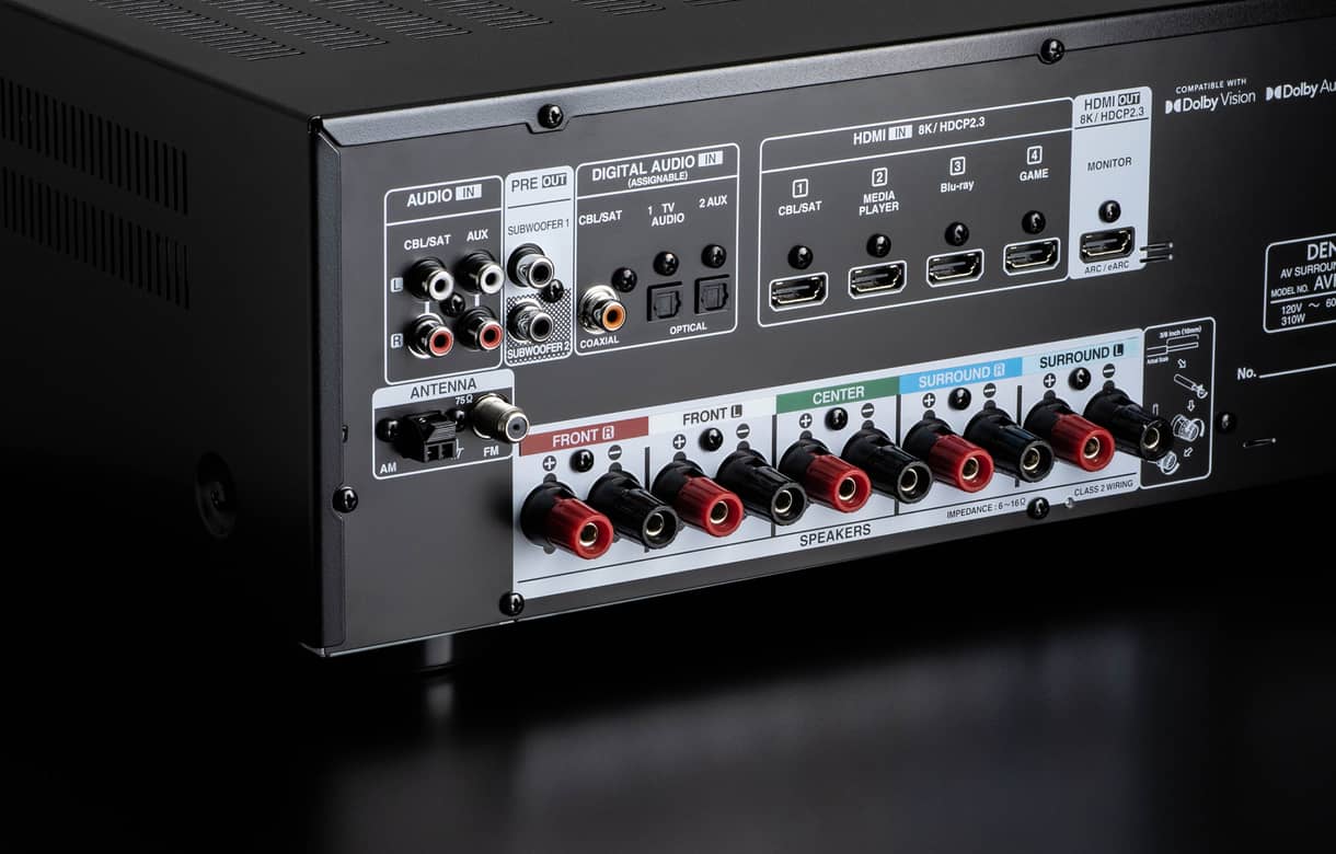 AVR-S570BT Denon Receiver AV 5.2 Ch. 70W 8K, video 8K.